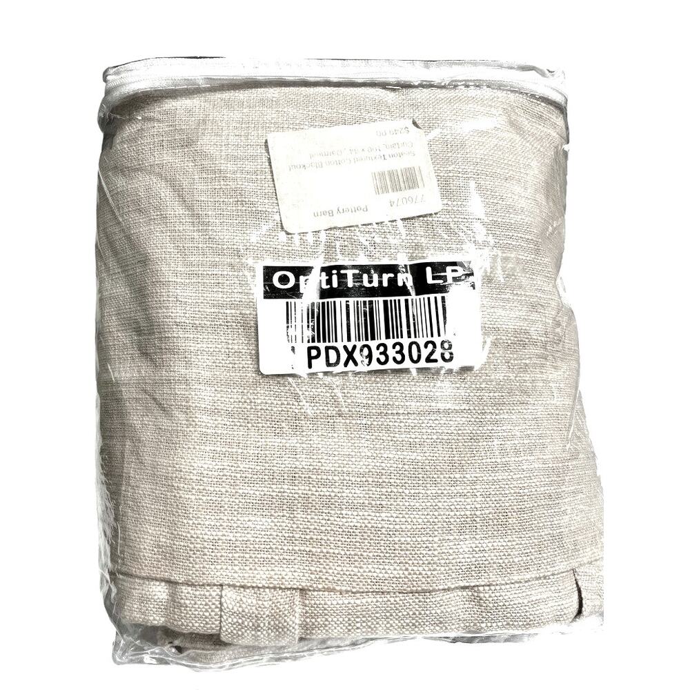 Pottery Barn Seaton Textured Cotton Blackout Curtain | 100 x 84 Oatmeal - Picture 5 of 10